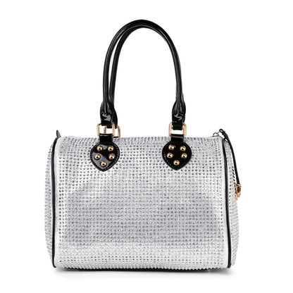 Rhinestone Covered Locked Satchel Handbag