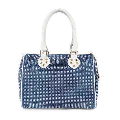 Rhinestone Covered Locked Satchel Handbag
