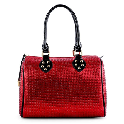 Rhinestone Covered Locked Satchel Handbag