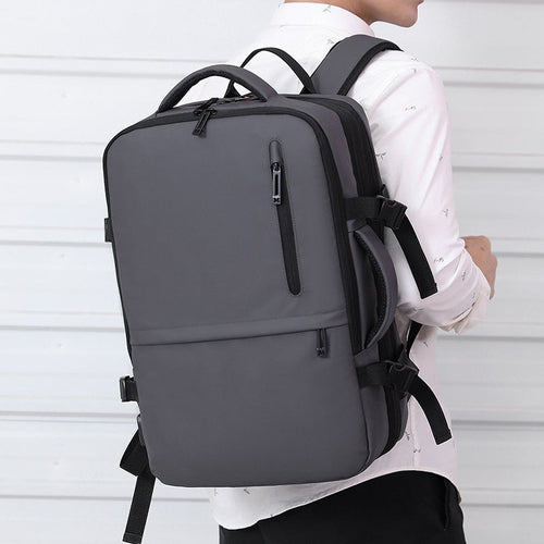 Man's Business Backpack High-Quality Nylon Notebook Backbag USB