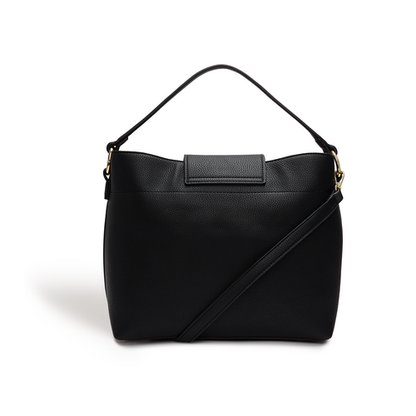 Sara Black Vegan Hobo Bag