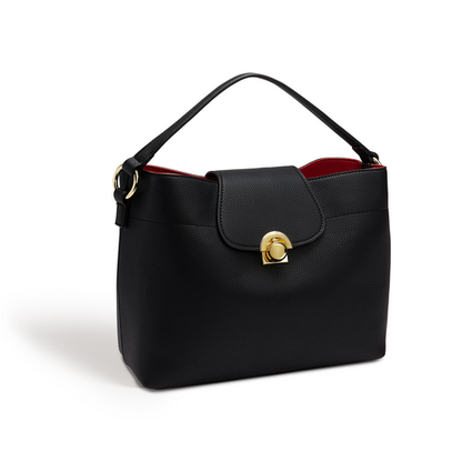 Sara Black Vegan Hobo Bag